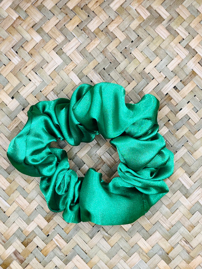 Green Polyester Scrunchie