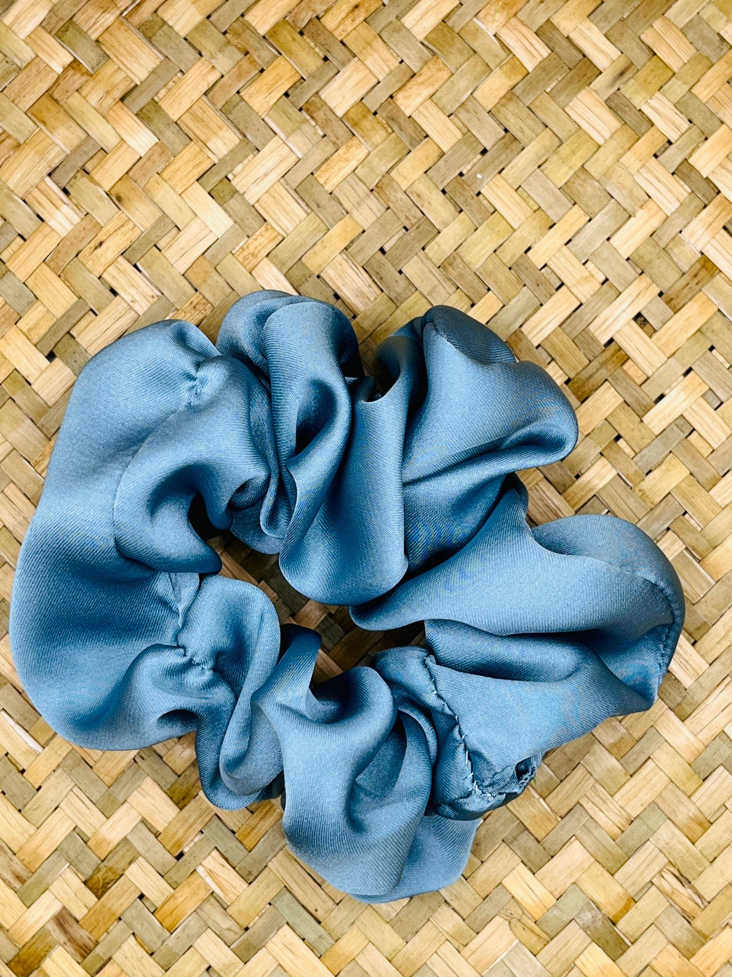 Teal Silk Scrunchies