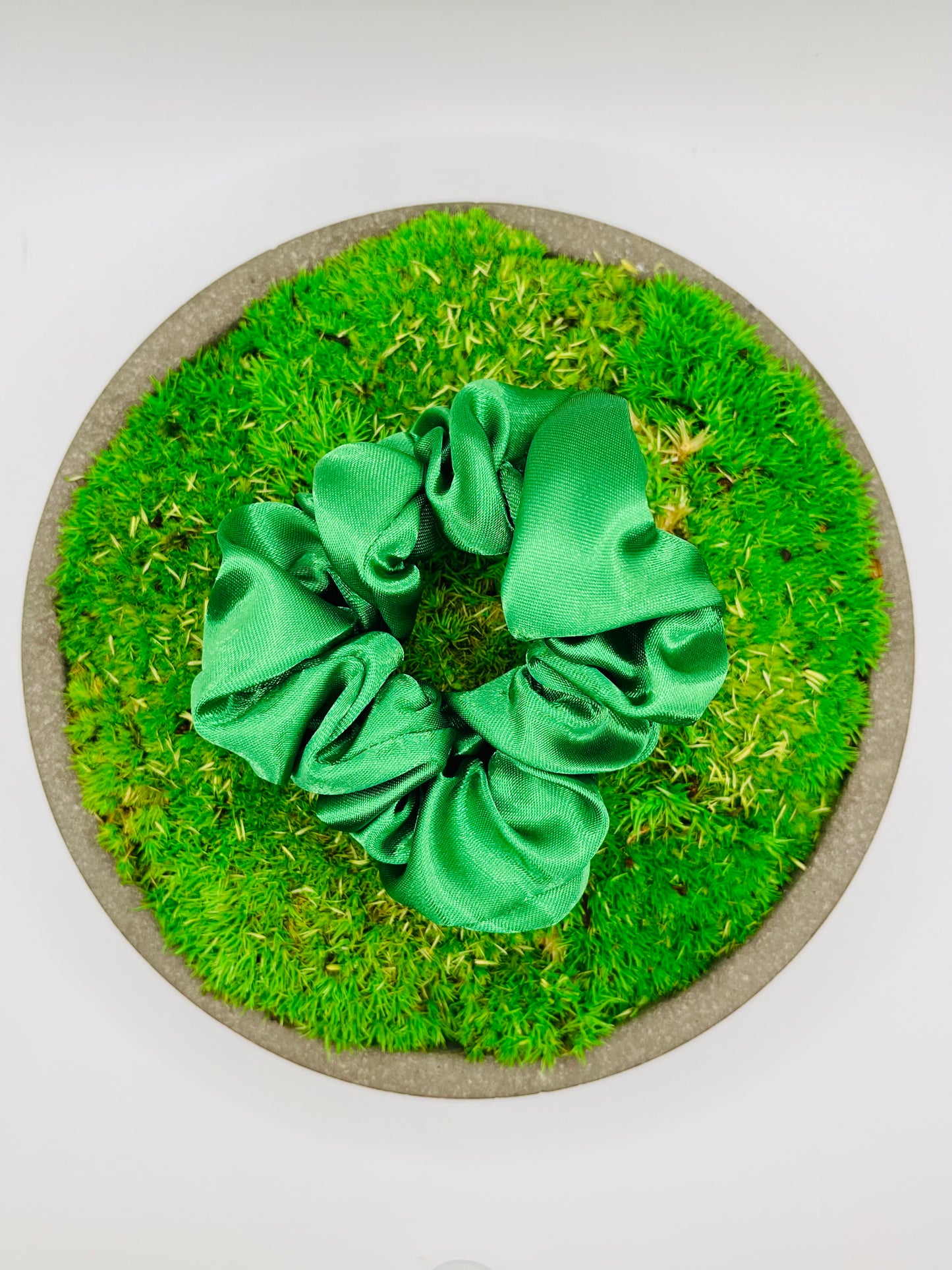 Green Polyester Scrunchie