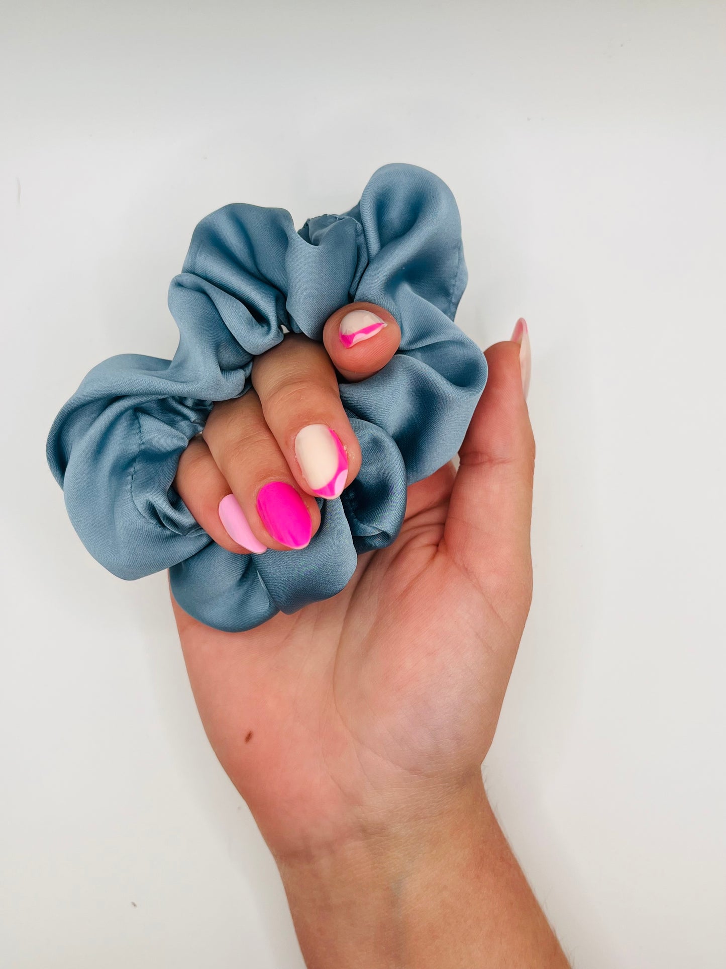 Teal Silk Scrunchies