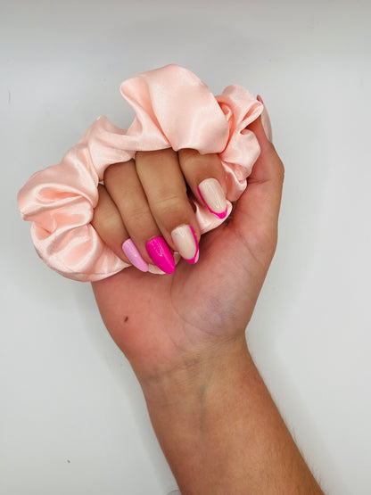 Pink Polyester Scrunchies