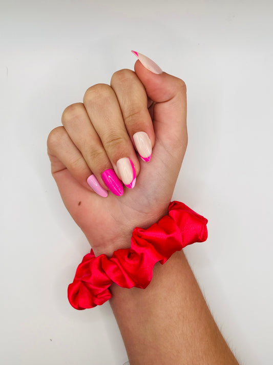 Pink Polyester Scrunchies