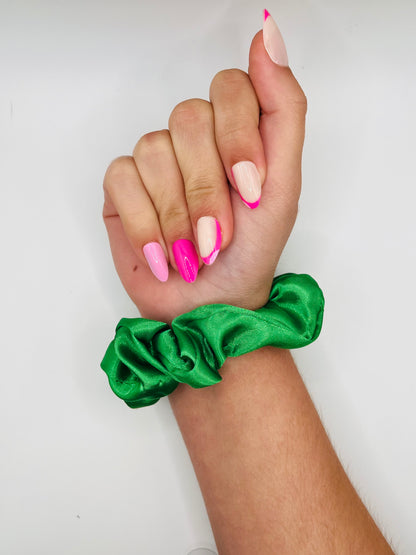 Green Polyester Scrunchie