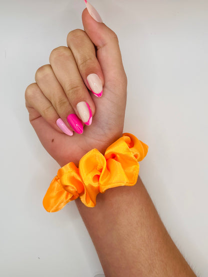 Orange & Yellow Polyester Scrunchies