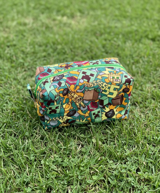 Minecraft Quilted Boxy Makeup Pouch