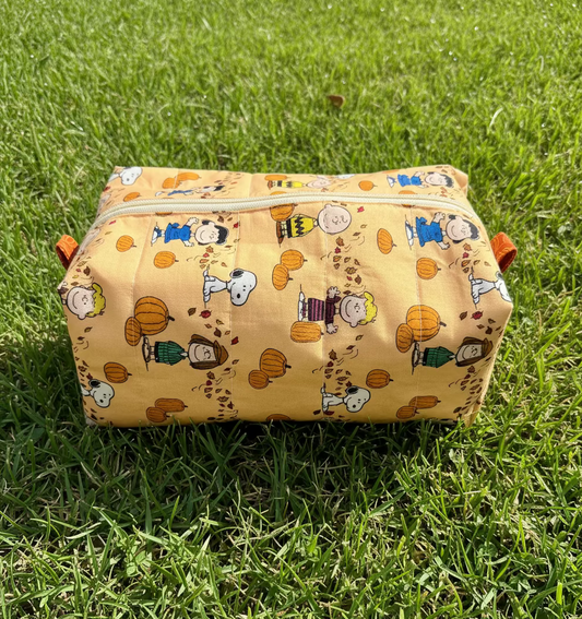 Fall Quilted Boxy Makeup Pouch