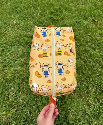 Fall Quilted Boxy Makeup Pouch