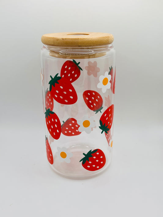 Strawberry Iced Coffee Glass