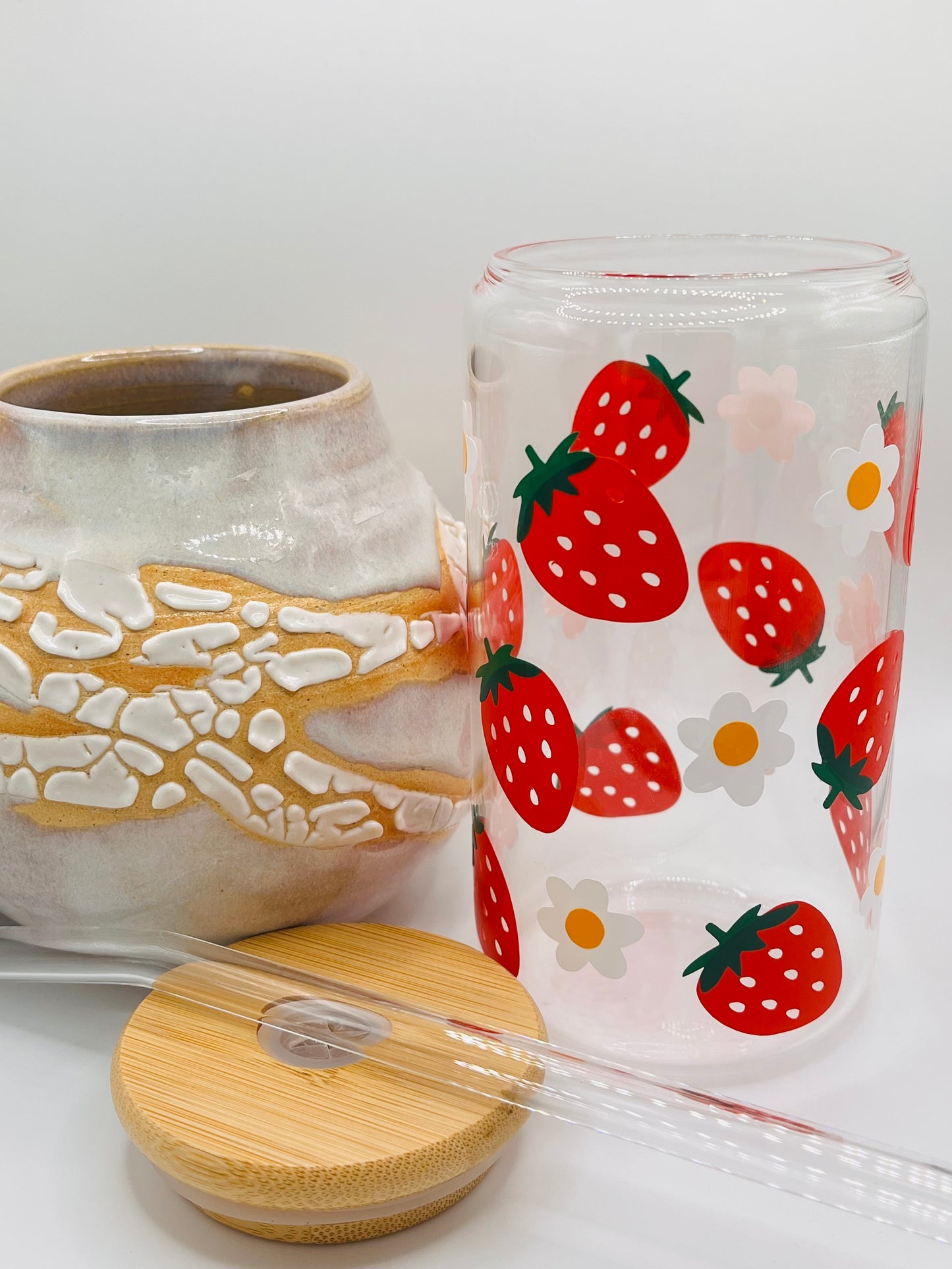 Strawberry Iced Coffee Glass