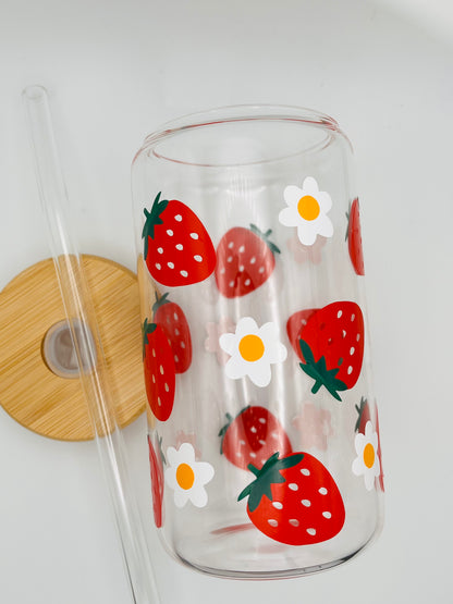 Strawberry Iced Coffee Glass