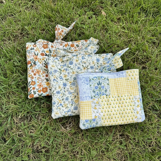 Quilted Book Pouch with Bow