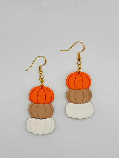 Pumpkin Stack Clay Earrings