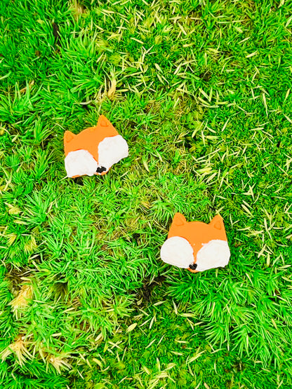 Fox Stud Clay Earrings