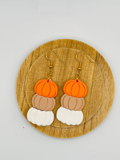 Pumpkin Stack Clay Earrings