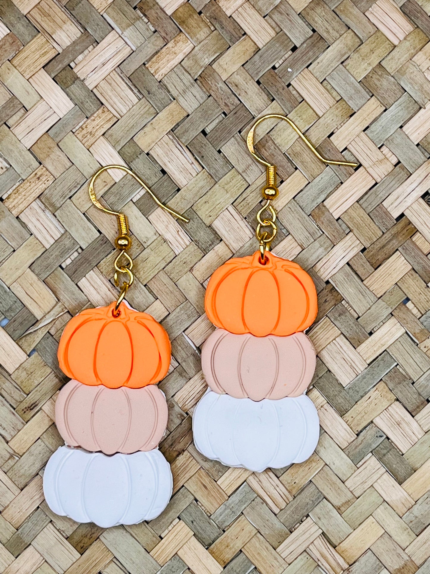 Pumpkin Stack Clay Earrings