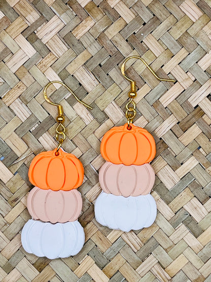 Pumpkin Stack Clay Earrings