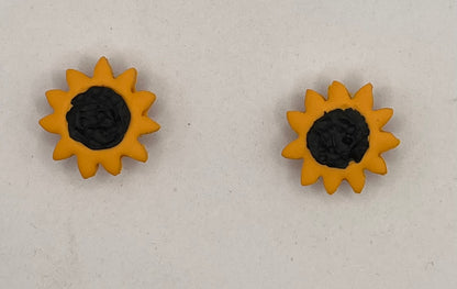 Sunflower Clay Earrings