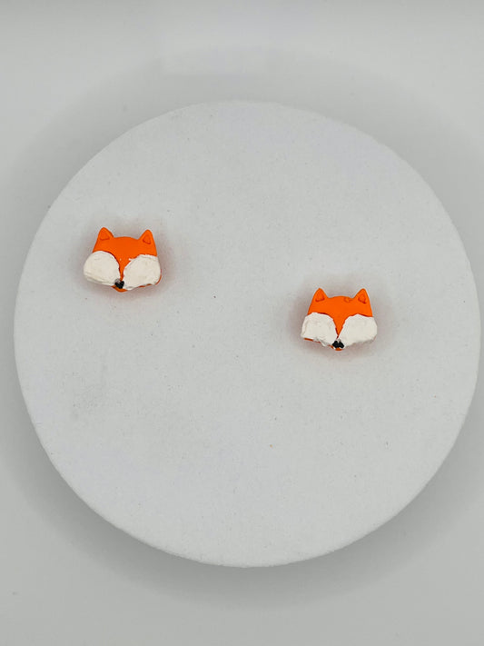 Fox Stud Clay Earrings