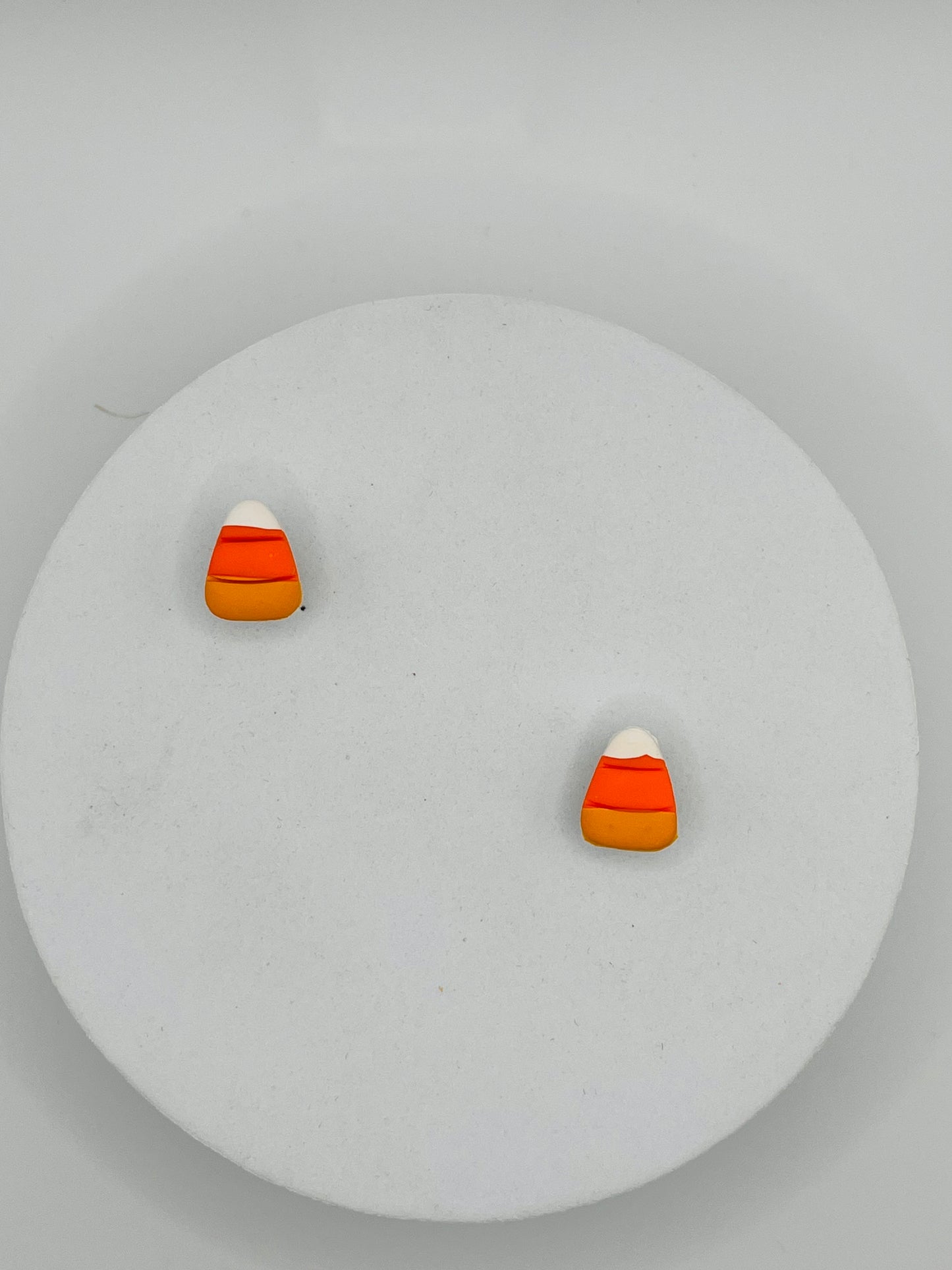 Candy Corn Stud Clay Earrings