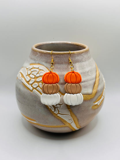 Pumpkin Stack Clay Earrings