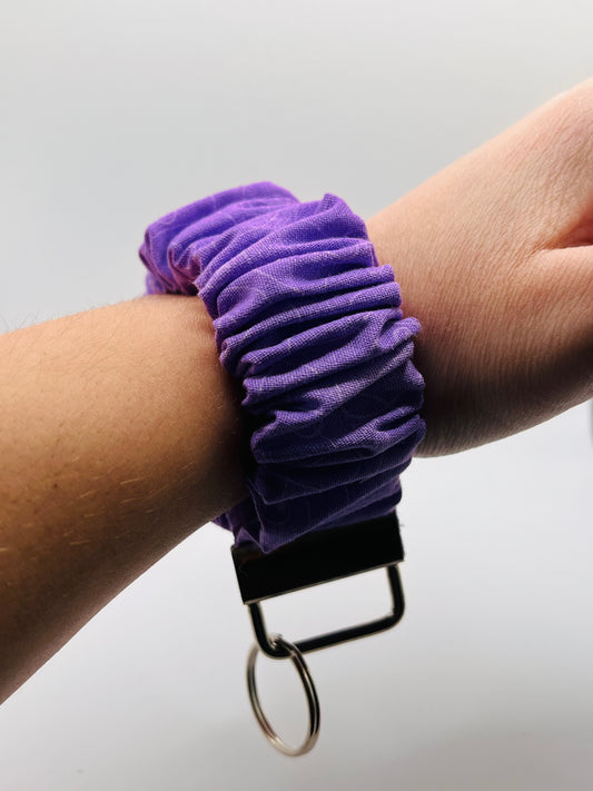 Purple / Magenta Handmade Key Wristlet Keychain Scrunchie Accessory