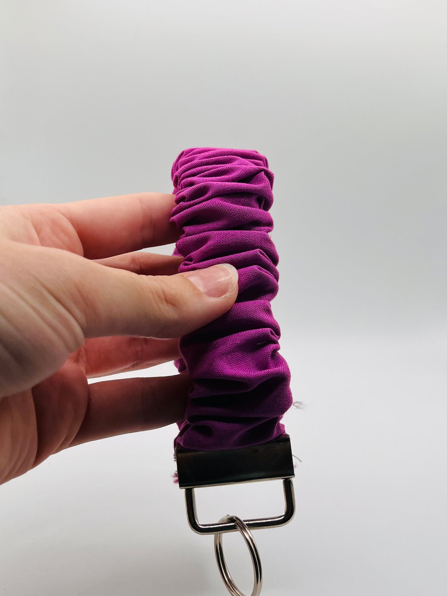 Purple / Magenta Handmade Key Wristlet Keychain Scrunchie Accessory