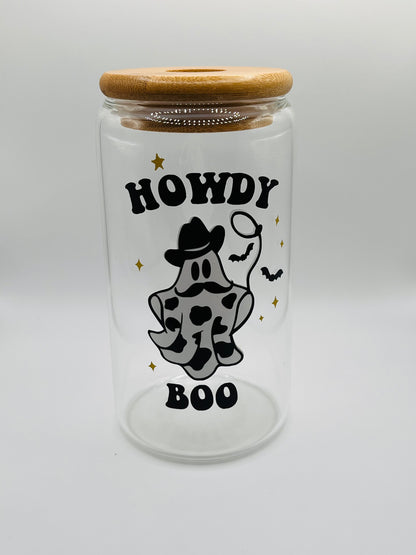 Howdy Boo Ghoat Iced Coffee Glass Cup