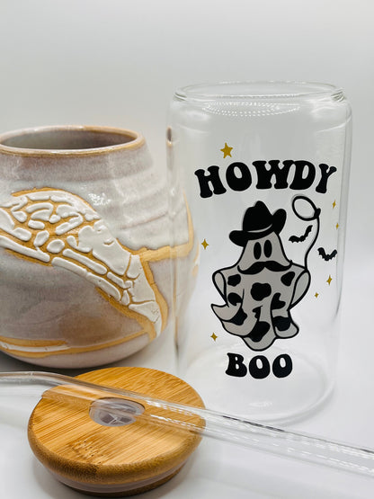 Howdy Boo Ghoat Iced Coffee Glass Cup