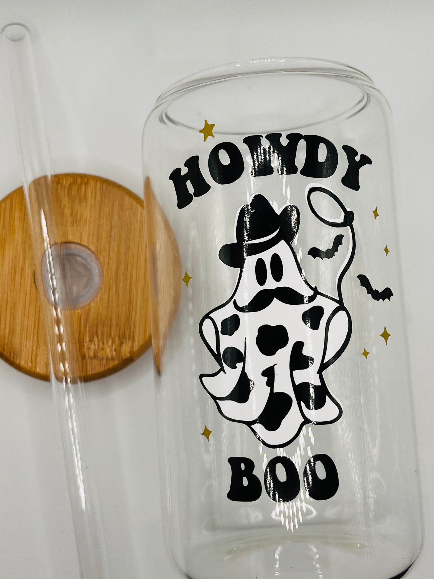 Howdy Boo Ghoat Iced Coffee Glass Cup