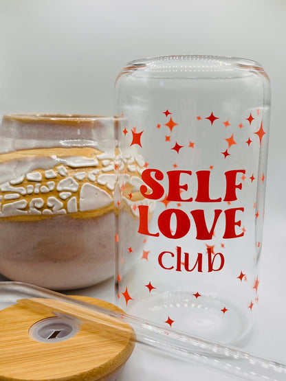 Self Love Club Iced Coffee Glass