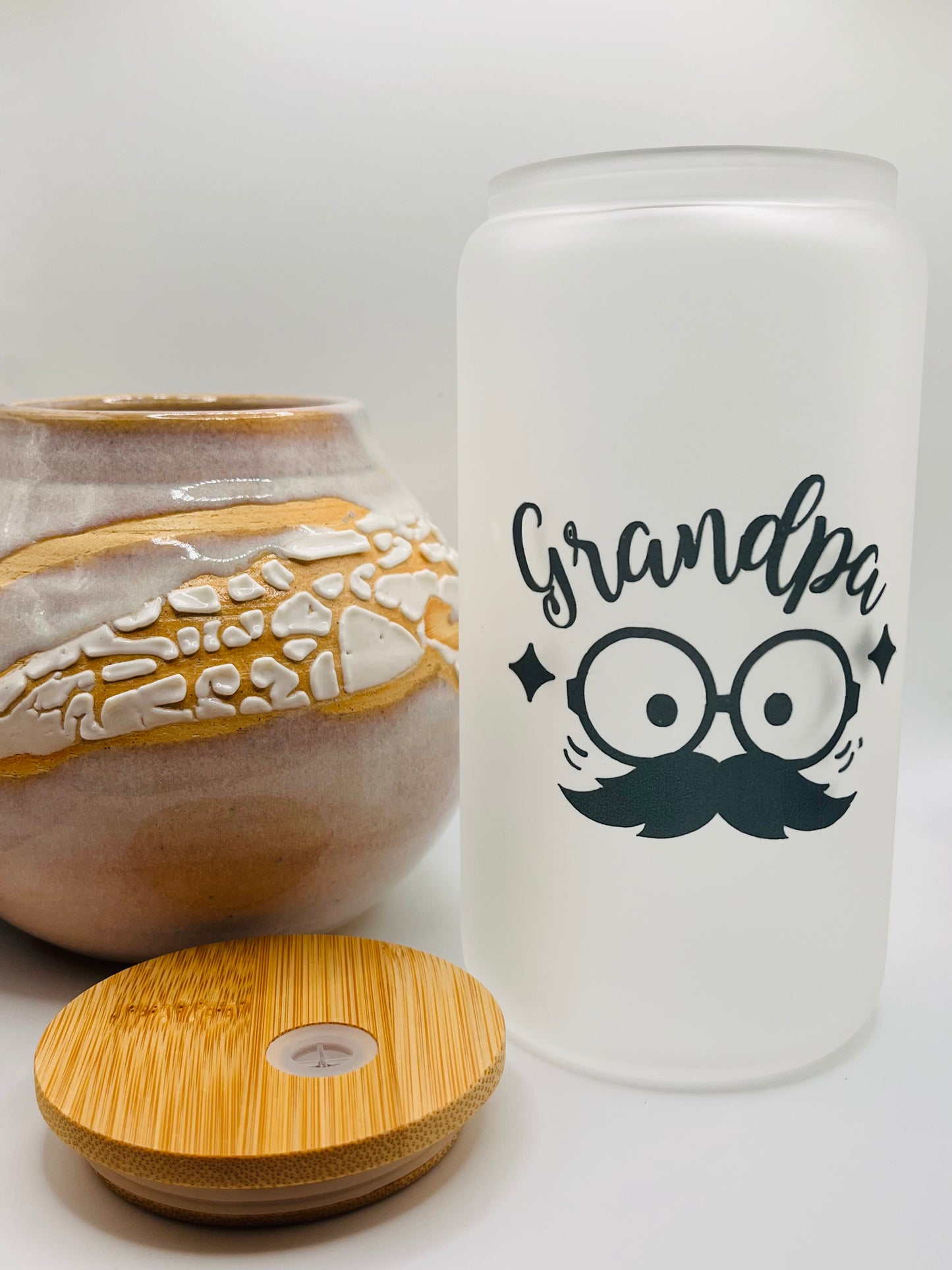 Grandpa Glasses Frosted Coffee Glass