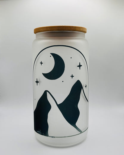 Mountain night Sky Frosted Coffee Glass