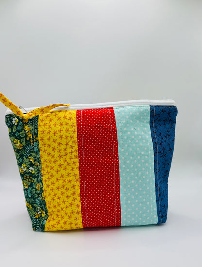 Stripe Patchwork Pouch Bag