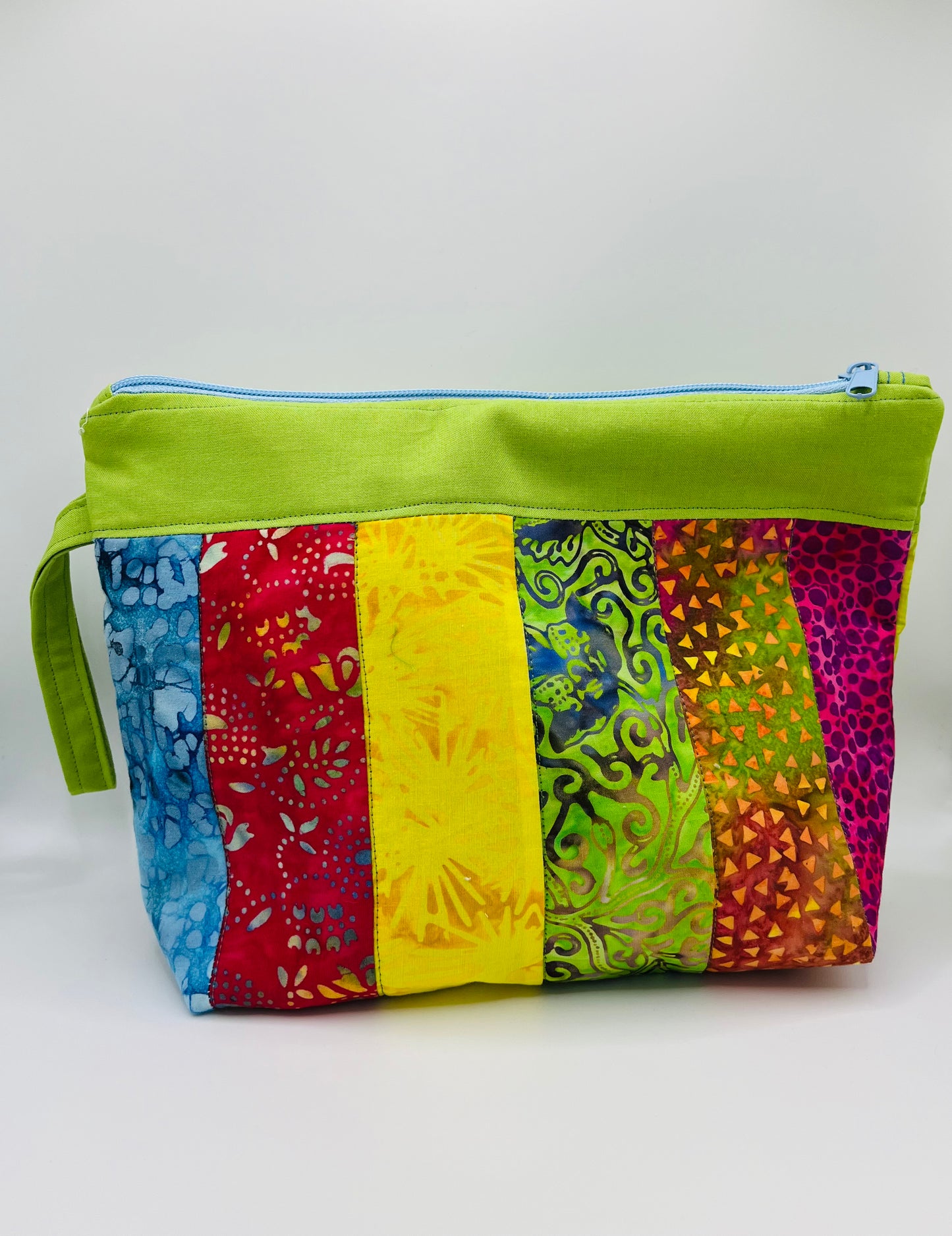 Green Patchwork Pouch Bag