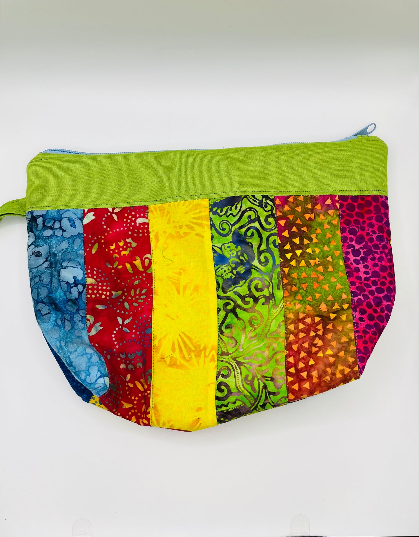 Green Patchwork Pouch Bag