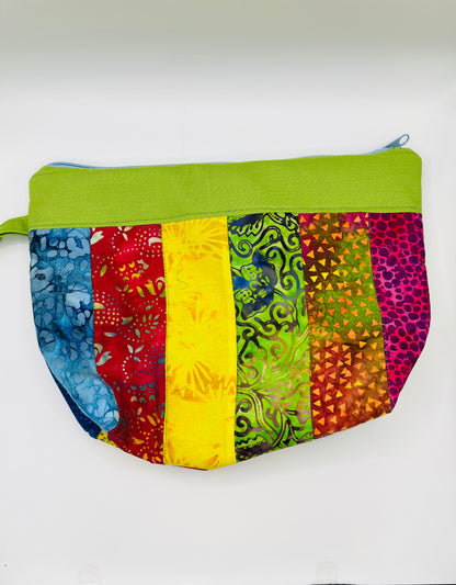 Green Patchwork Pouch Bag