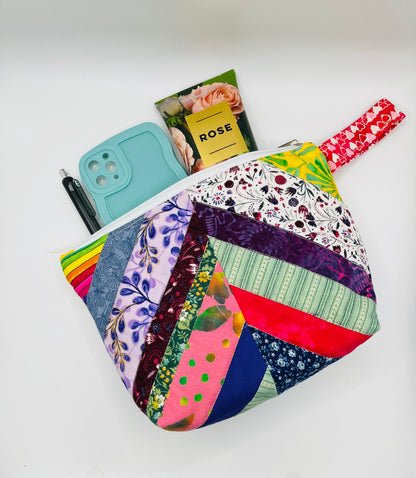 Rainbow Patchwork Pouch Bag