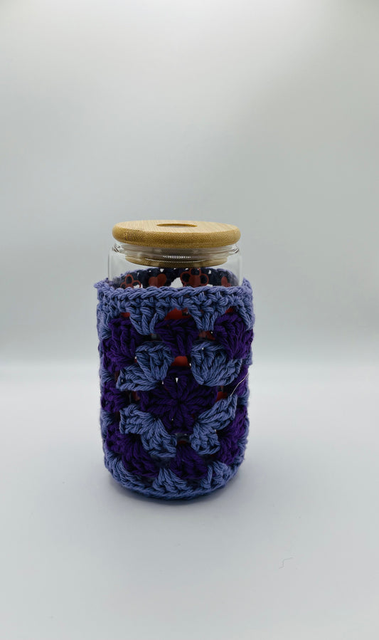 Purple Floral Cup Cozy