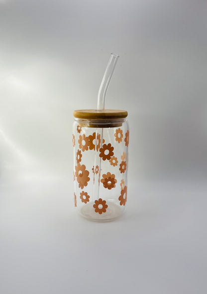 Pink Daisy Iced Coffee Cup