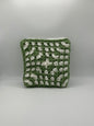 Crochet Green & Cream  Zipper Pouch