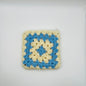 Crochet blue  & Cream Zipper Pouch