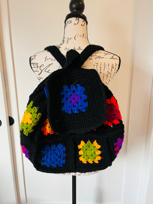 Crochet Granny Square Backpack