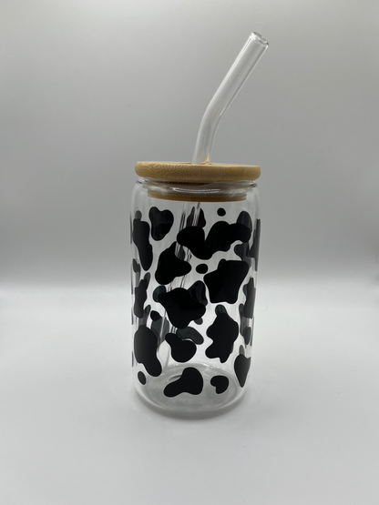 Cow Print Iced Coffee Cup