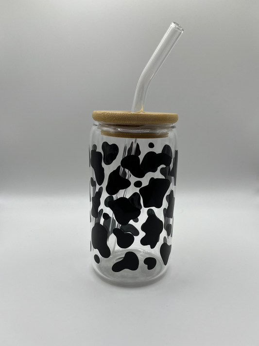Cow Print Iced Coffee Cup
