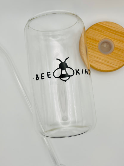 Bee Kind Iced Coffee Glass