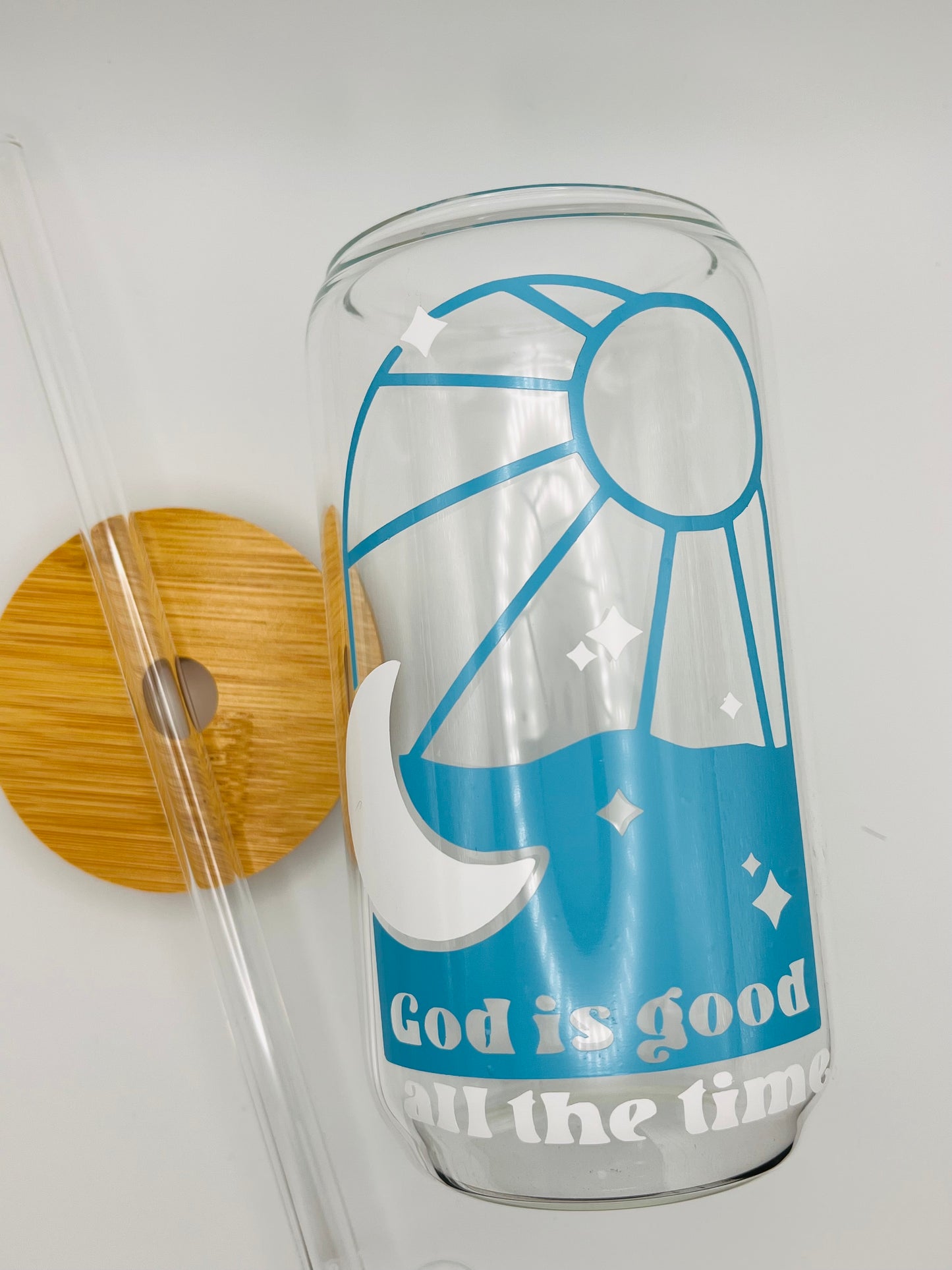 God Is good all the time Iced Coffee Glass